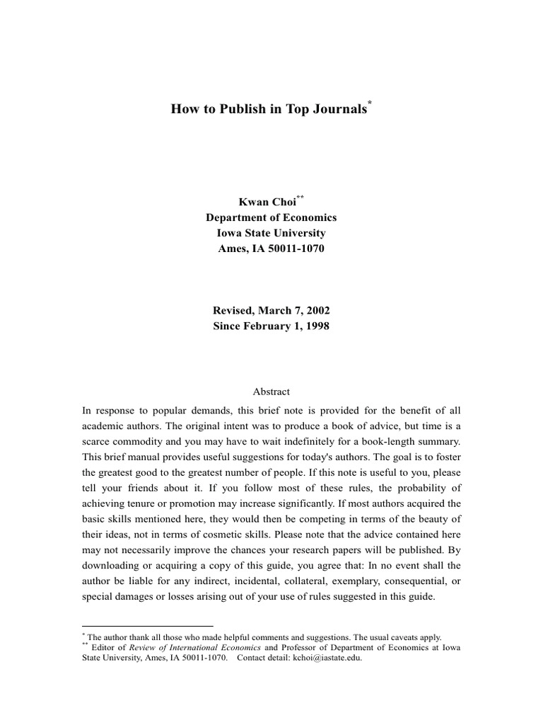 02-How To Publish A Paper in The Top Journal | PDF