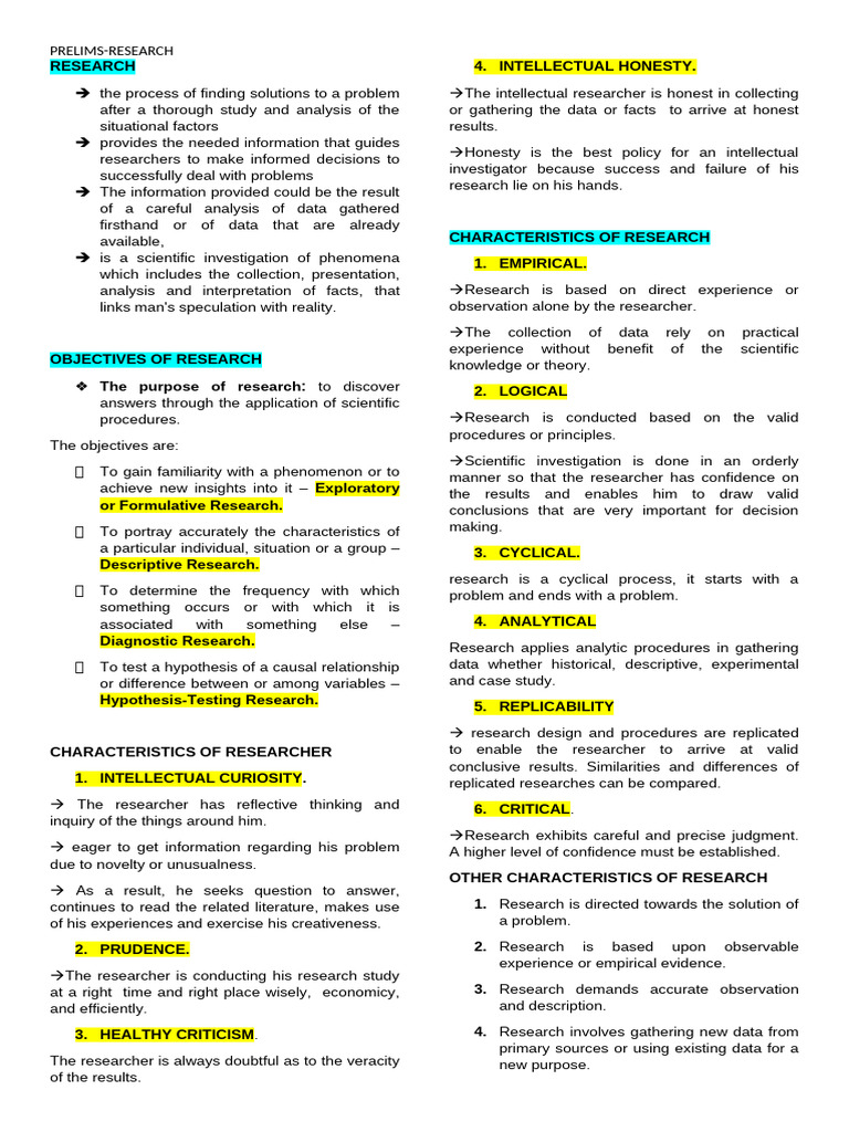 Prelims Research | PDF | Sampling (Statistics) | Theory