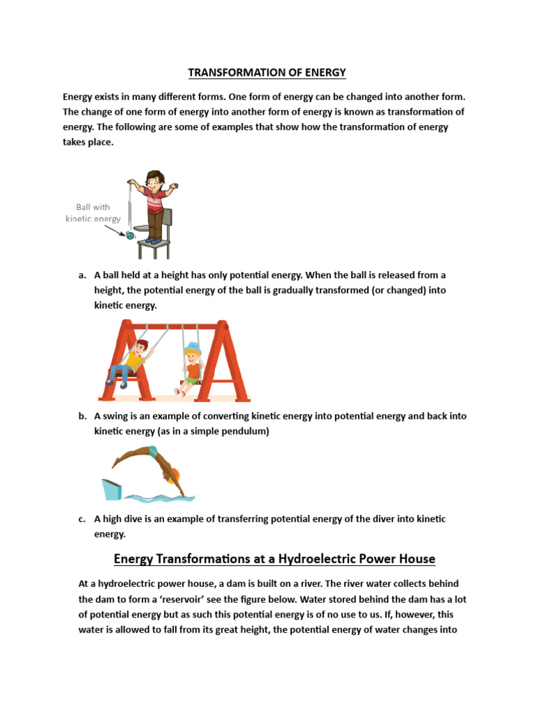 Transformation of Energy | PDF | Pendulum | Engines