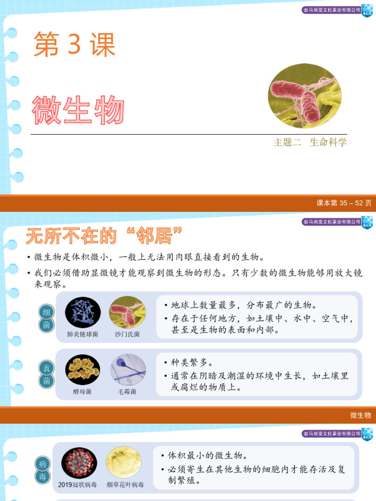 精明电子教室 科学6A 第3课 p16 微生物 | PDF