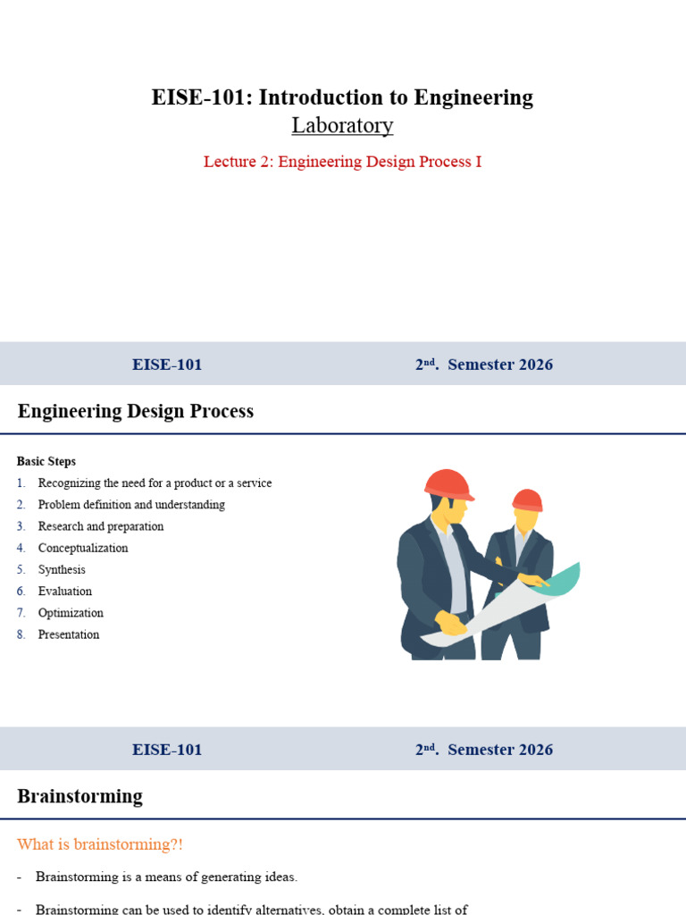 L 2-Engineering Design Process I (Lab) | PDF | Brainstorming ...