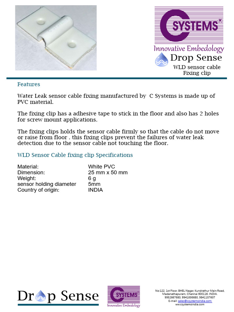 1B - Fixing Clip For WLD Sensor Cable | PDF