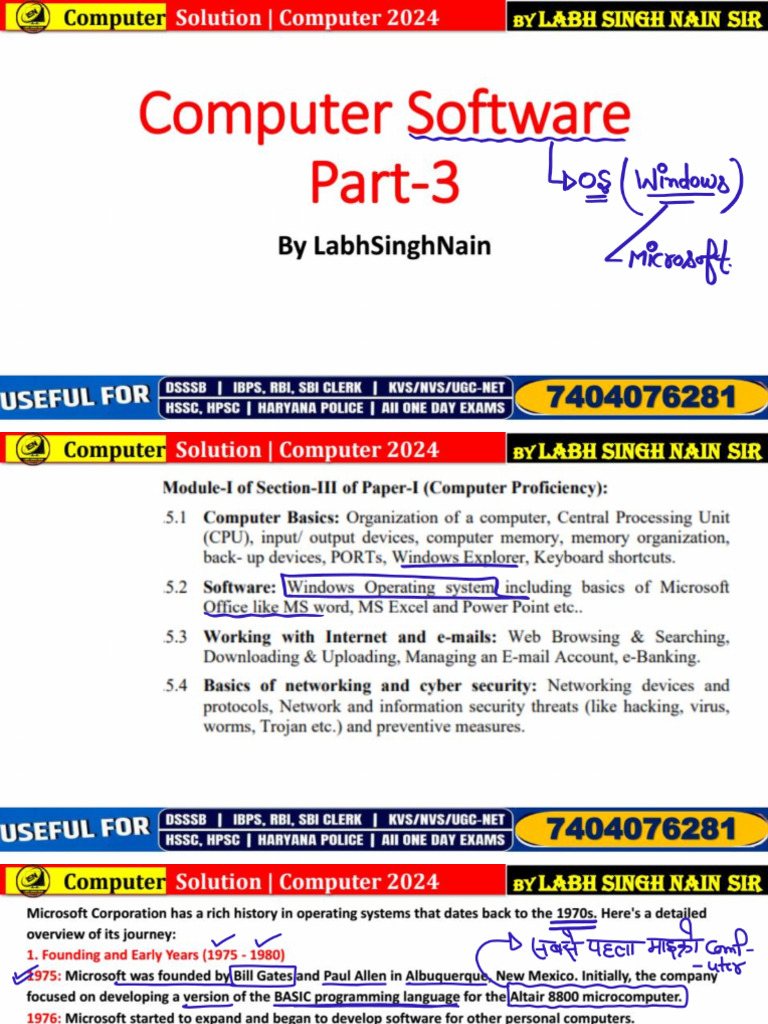Computer Software Part 03 (Class Notes) | PDF