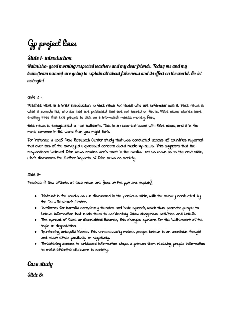 GP Project Lines | PDF | News | Mass Media