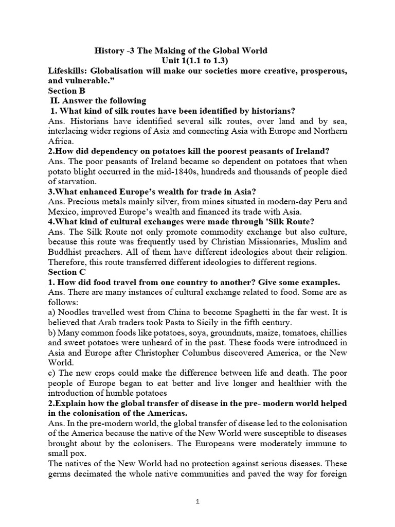 History-4 The Making of Global World Notes | PDF | Silk Road | Asia