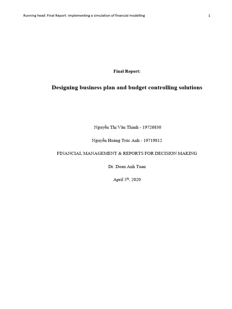 Session 1 - Outline Sample of FM Report | PDF