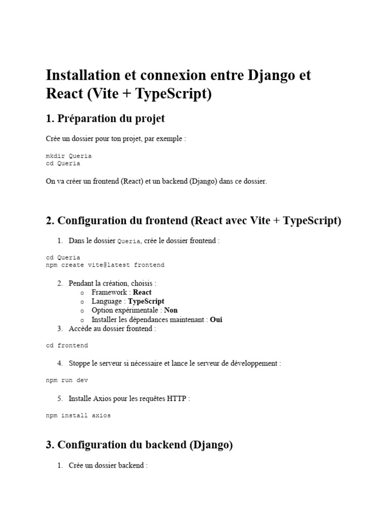 Installation de Django Et React | PDF | Architecture d'un système ...