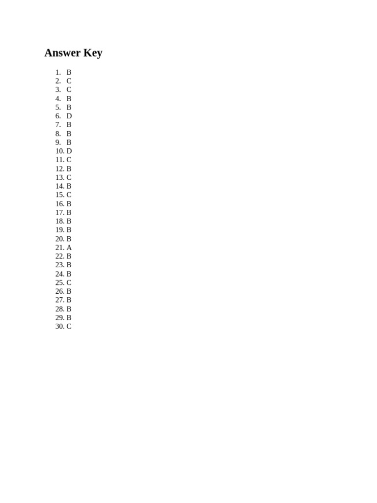 Answer Key | PDF