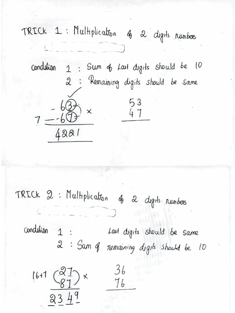 RQ Vedic Mathematic Tricks | PDF