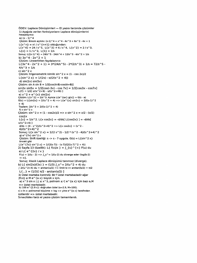 Odev El Yazisi Cozumler | PDF