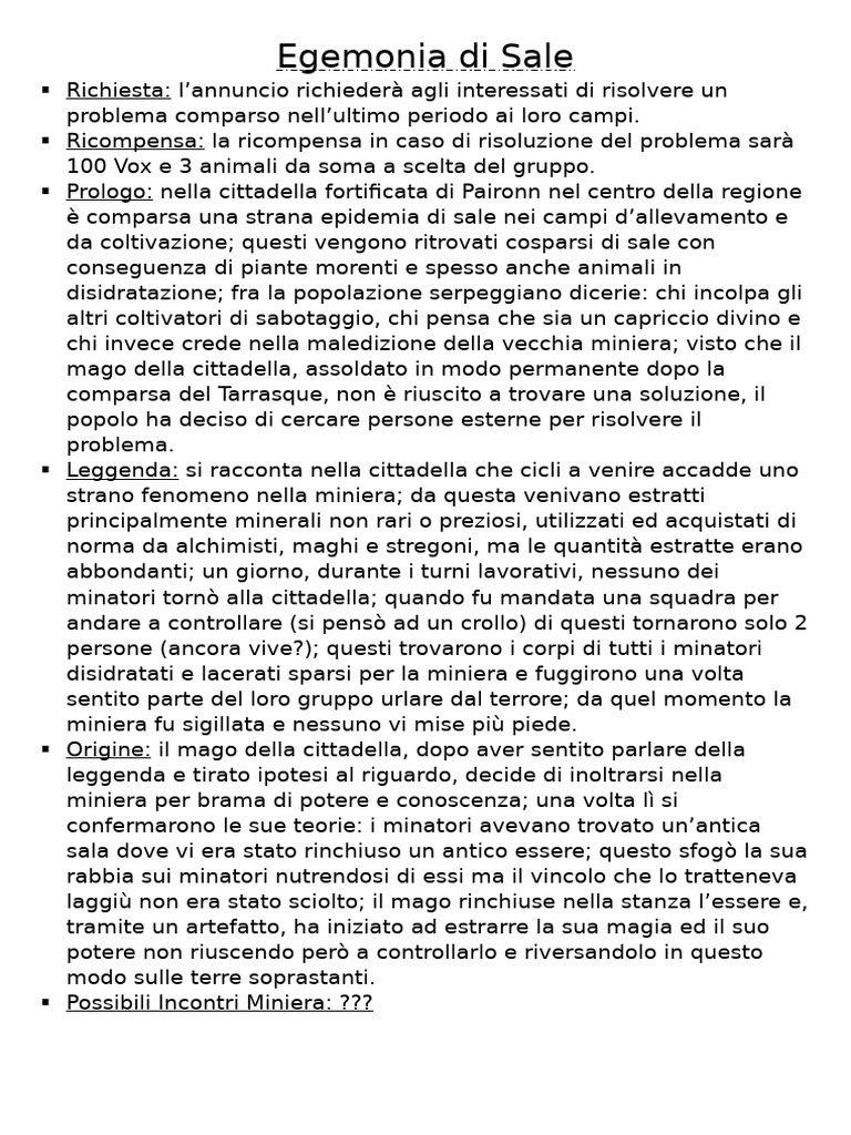 Filler Egemonia Di Sale | PDF