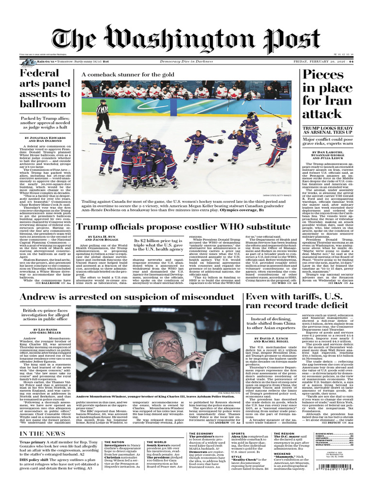 The Washington Post - February 20, 2026 | PDF | Alzheimer's Disease