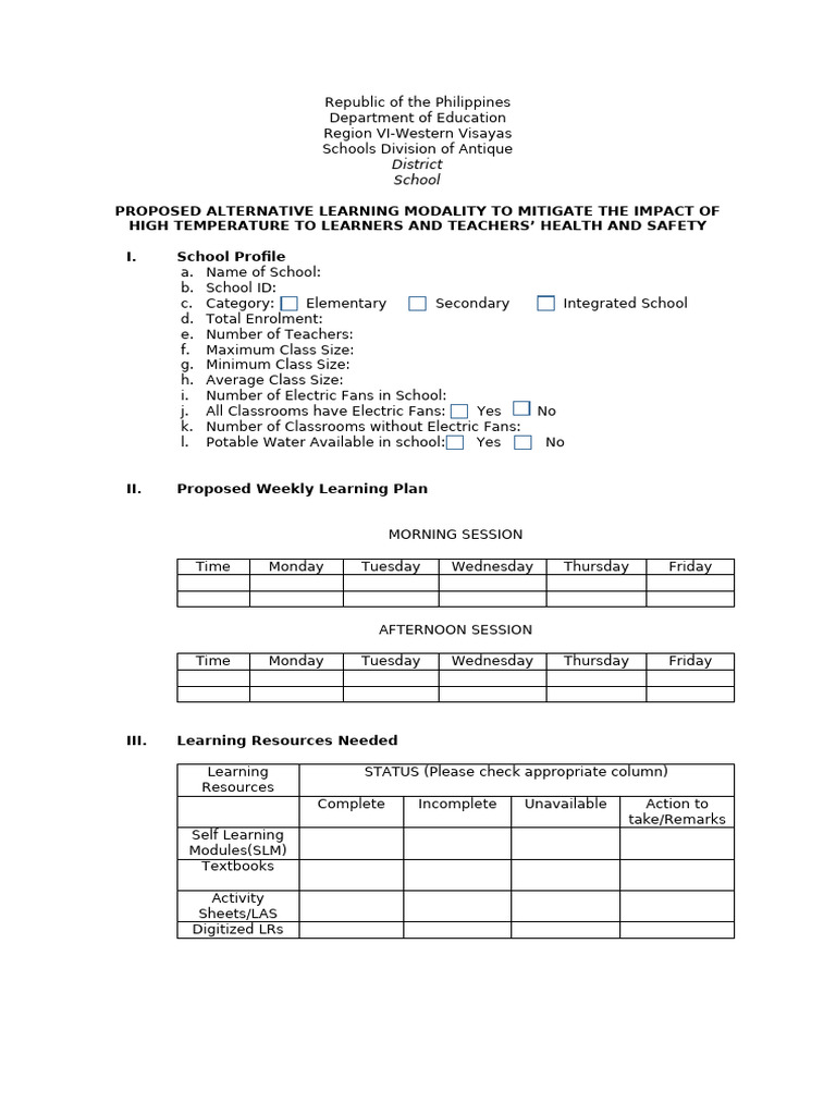 Proposed Learning Modality Template Revised | PDF