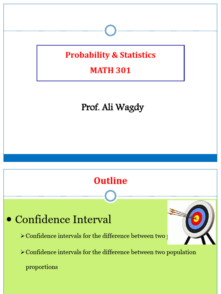 Lec 16 - Confidence Intervals For Two Populations | PDF | Chi Squared ...