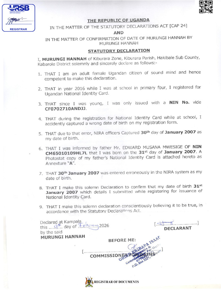 Statutory Declaration 1770639426988 | PDF