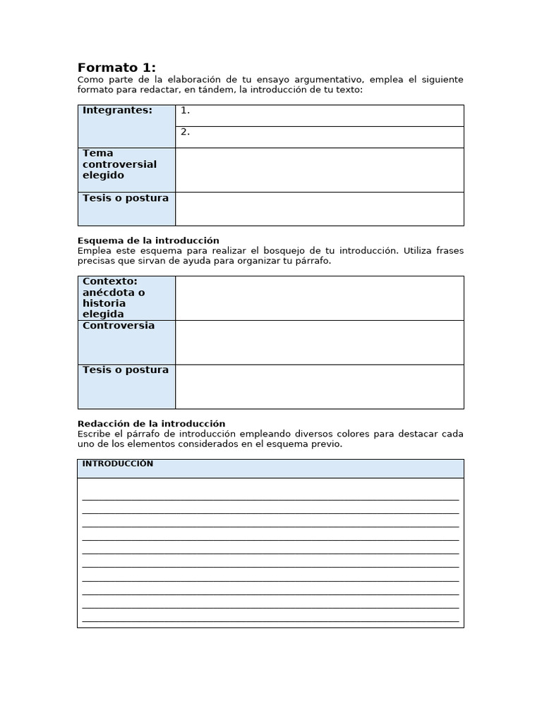 FORMATO 1 Introducción | PDF