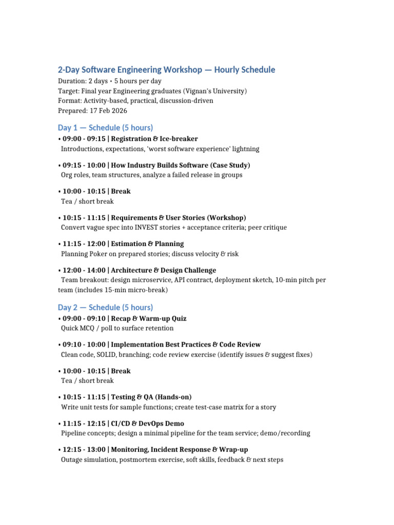 Workshop | PDF | Software Engineering | Computing