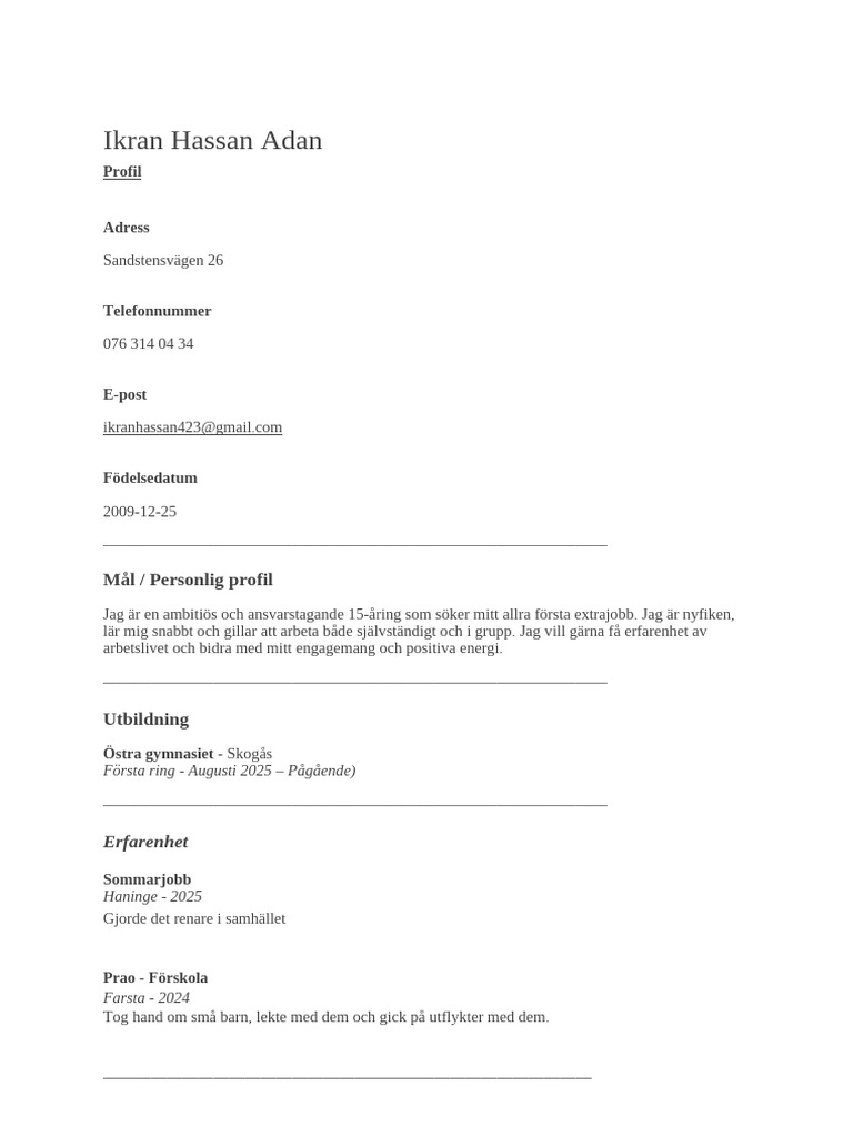 Kopia Av CV | PDF