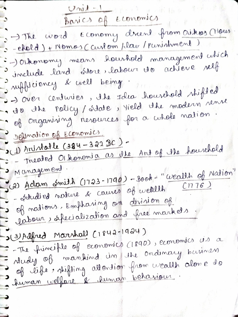 Vajirao Ias Academy Economics Classroom Notes | PDF