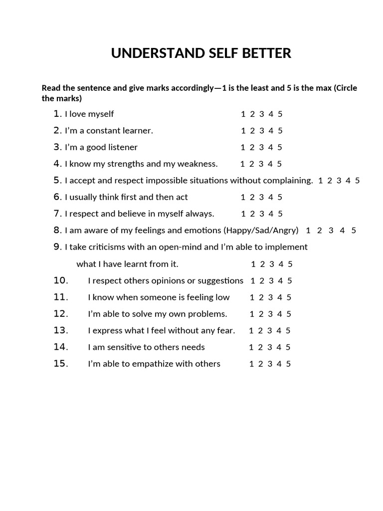 Understand Self Better | PDF