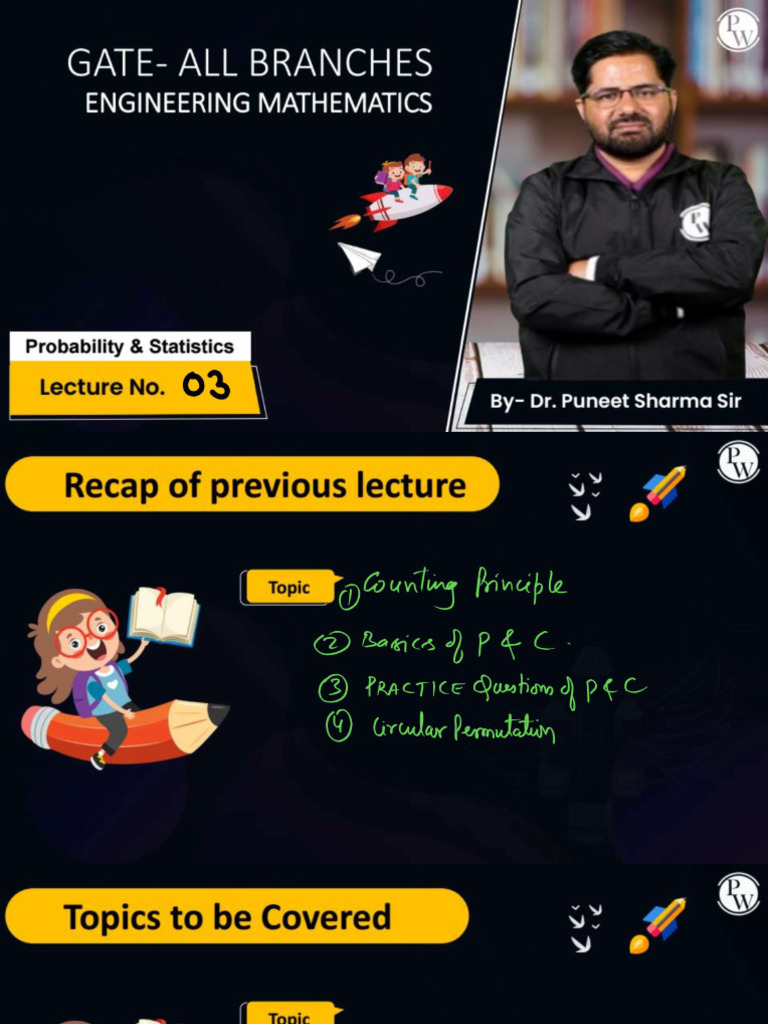 Probability and Statistics 03 Class Notes (By Puneet Sir) | PDF ...