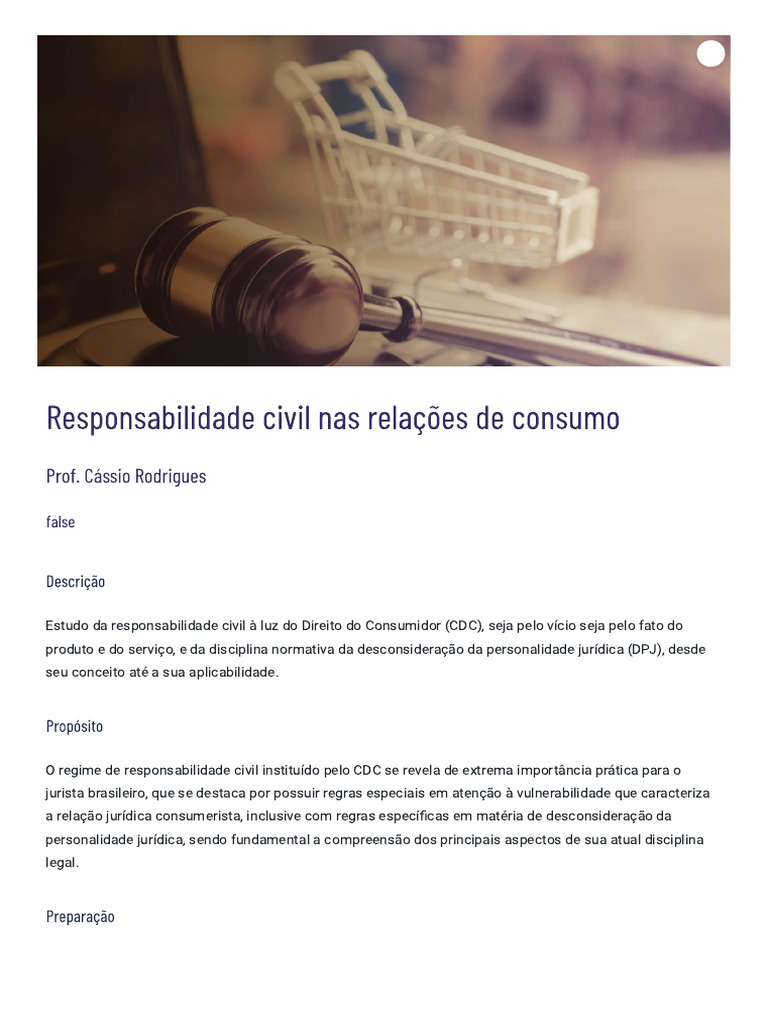 3 Responsabilidade Civil Nas Relações de Consumo | PDF