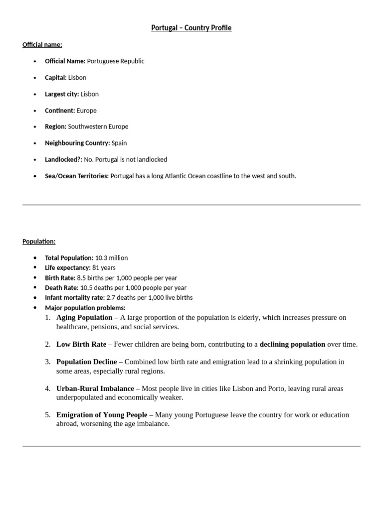 Country Profile | PDF | Economies