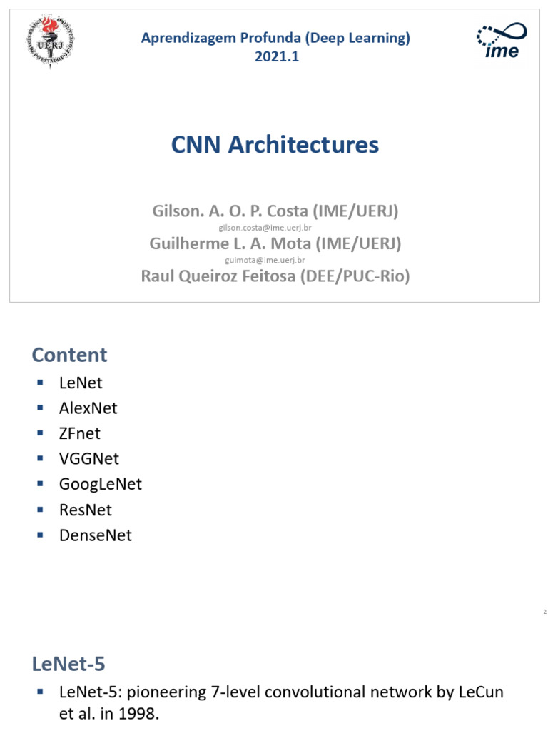 DL 20211 06 CNN Architectures | PDF | Artificial Intelligence ...