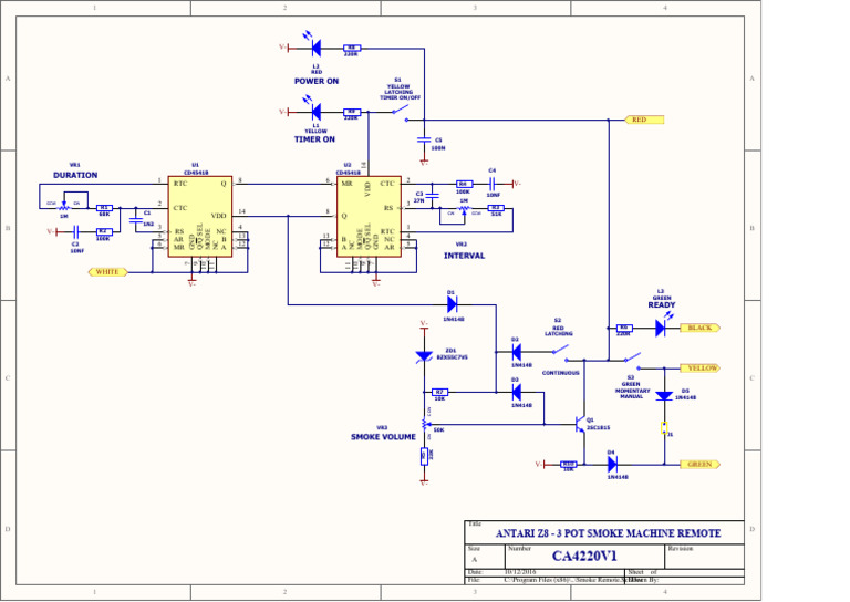 Antari Z8 - Smoke Remote Schematic | PDF