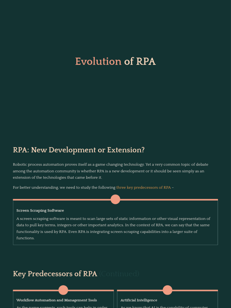 1.2 - Evolution & Difference of RPA | PDF | Automation | Artificial ...