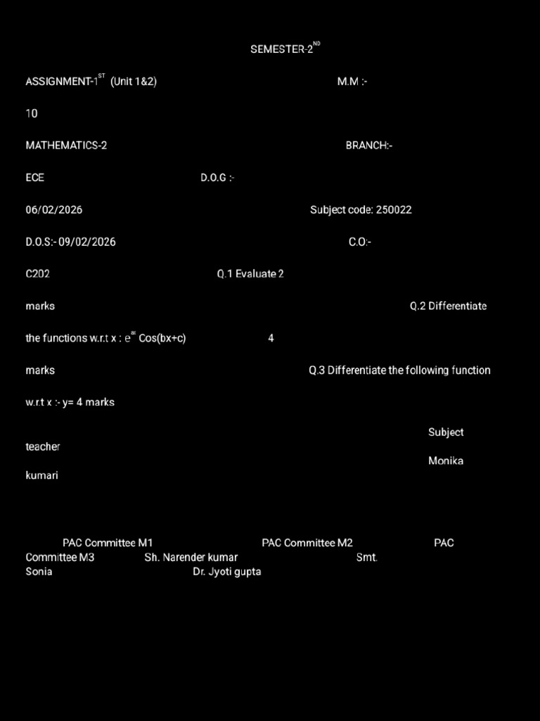 Assignment Math - Ece | PDF