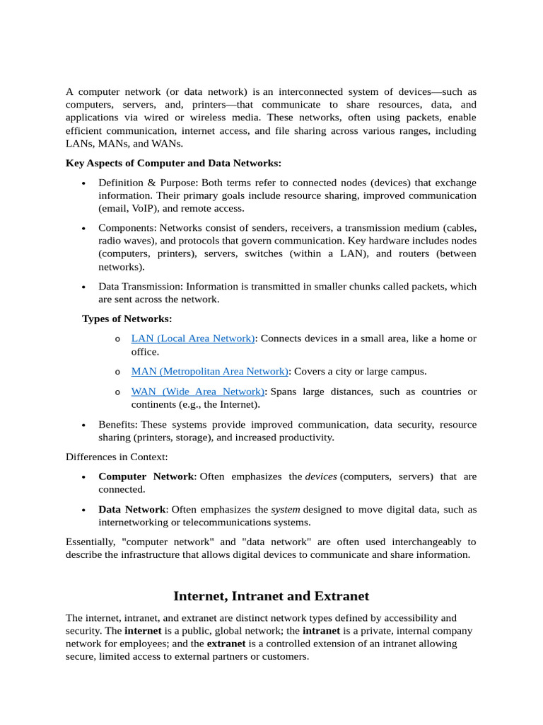 Internet, Intranet and Extranet-1 | PDF | Computer Network ...