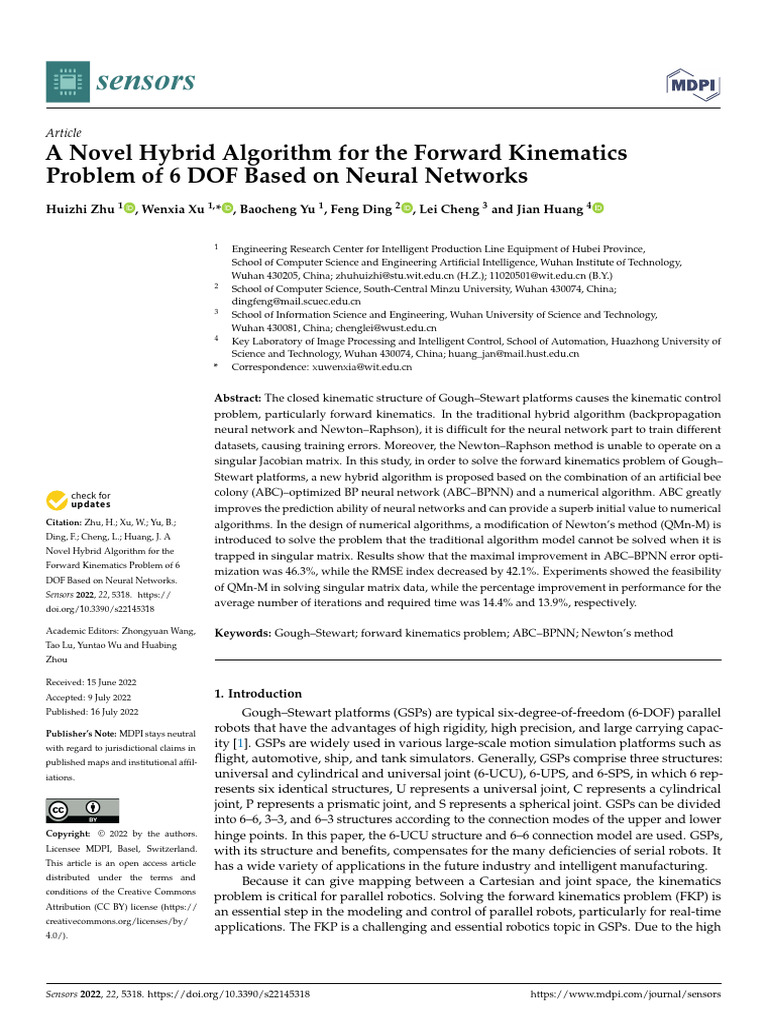 A Novel Hybrid Algorithm For The Forward Kinematics Problem of 6 DOF ...