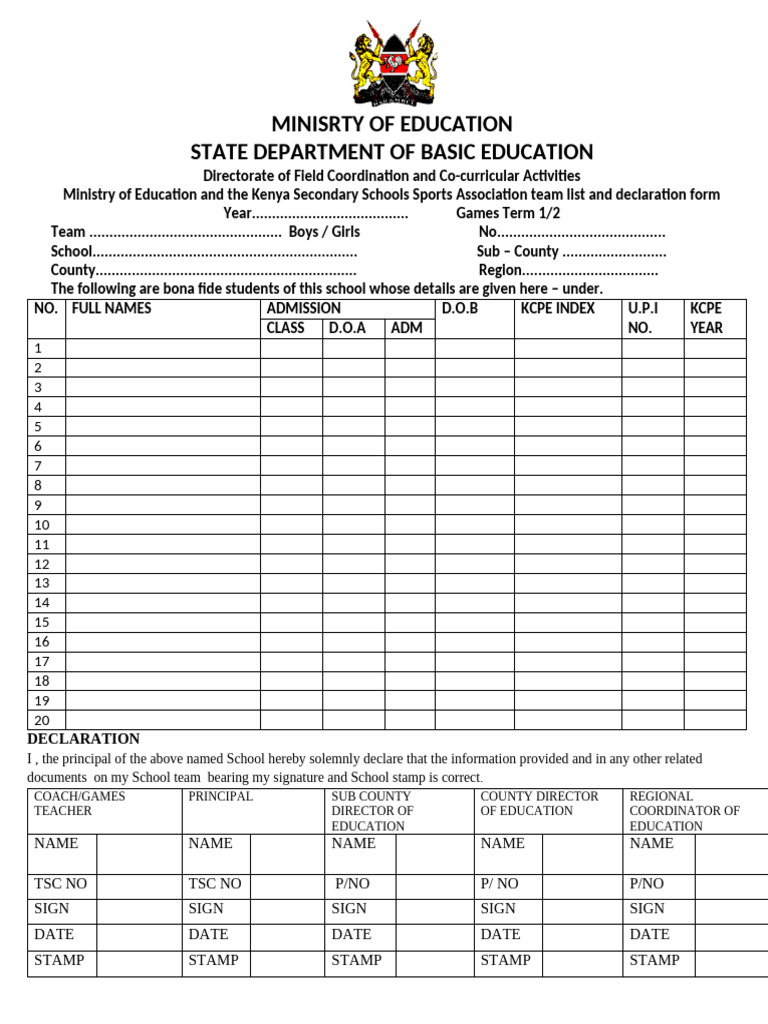 Declaration Form 1 | PDF