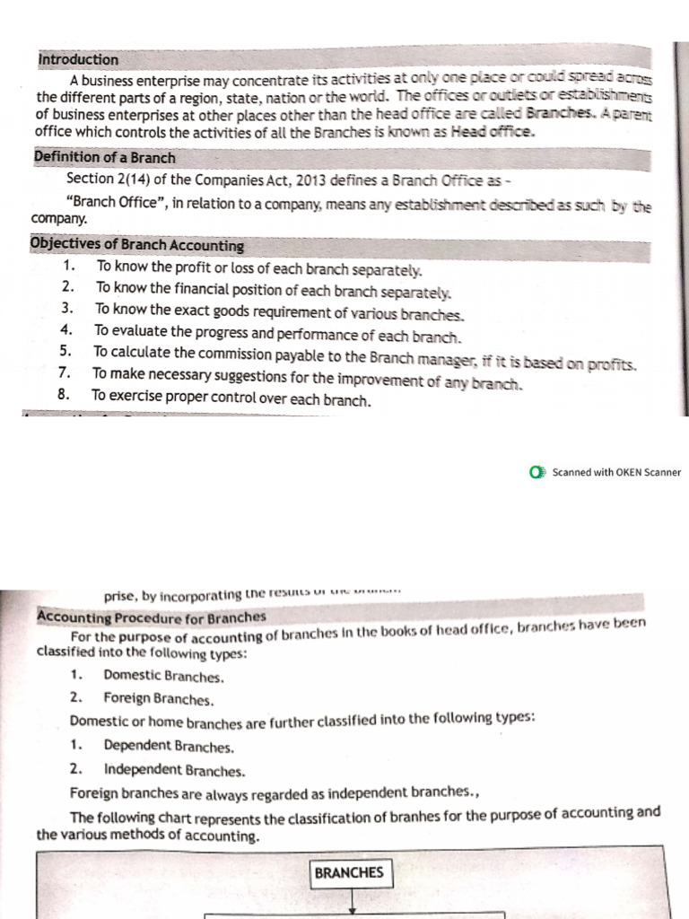 Branch Accounts | PDF