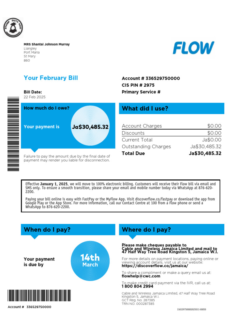 Flow Bill | PDF