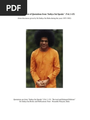 A 301 Page Arrangement Of Quotations From Sathya Sai Speaks Vol 1 15 Pdf Bhakti Spirituality