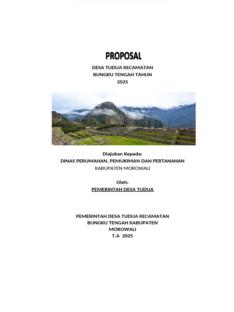 Proposal Draenase Dusun 2 RT 3 Desa Tudua | PDF