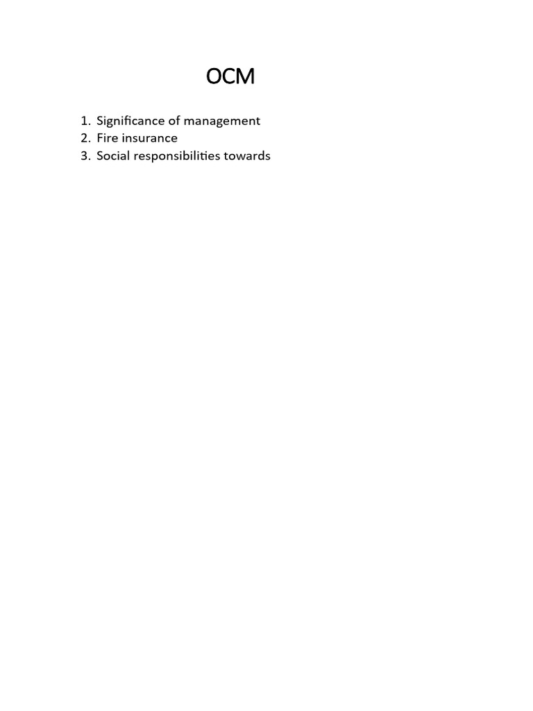Ocm Q&ans | PDF