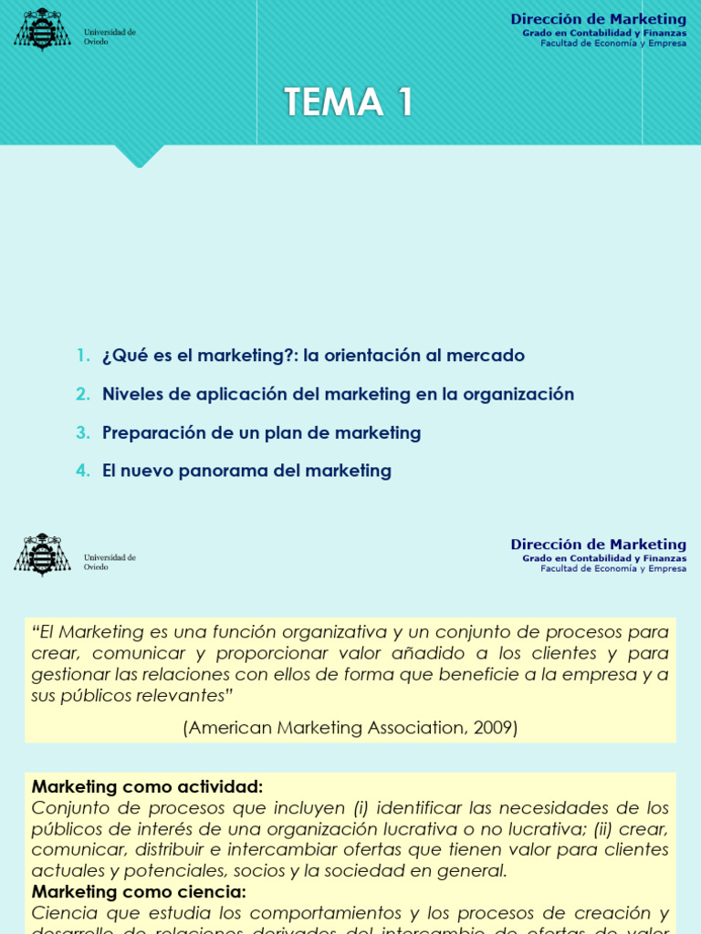 Tema 1 | PDF | Marketing | Mercado (economía)