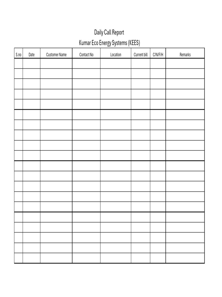Daily Call Report | PDF