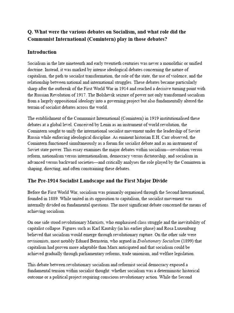 Comintern | PDF | Communist International | Socialism