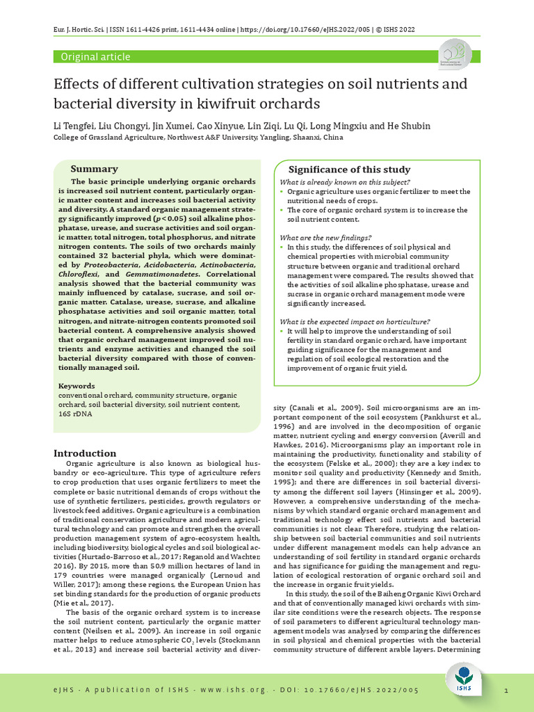 Effects of Different Cultivation Strategies On Soil Nutrients and ...