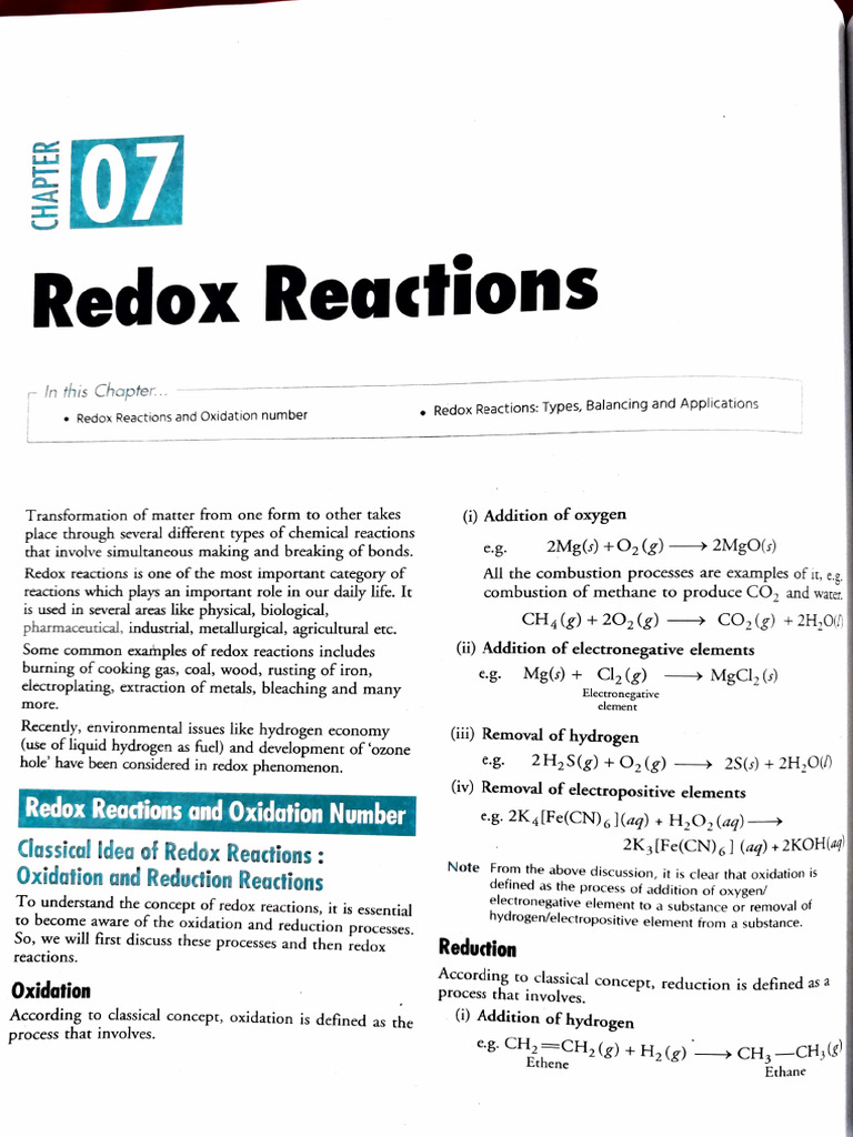 Redox Reactions | PDF