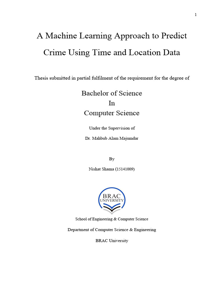 A Machine Learning Approach To Predict Crime Using Time and Location ...