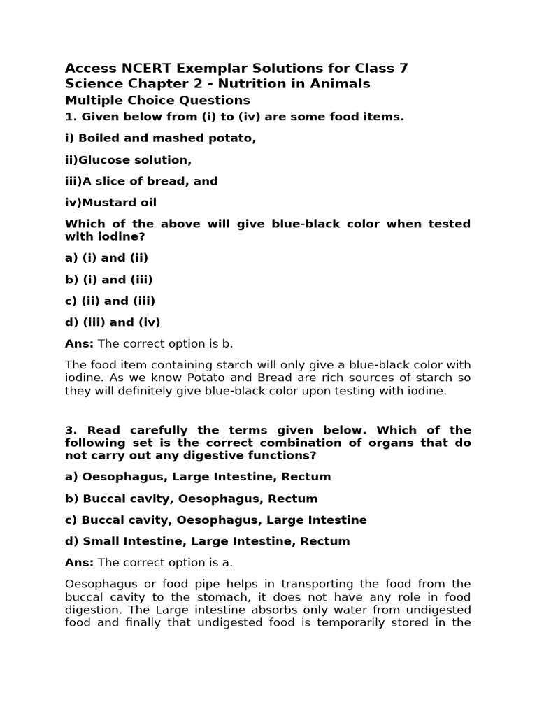 Access NCERT Exemplar Solutions For Class 7 Science Chapter 2 | PDF ...