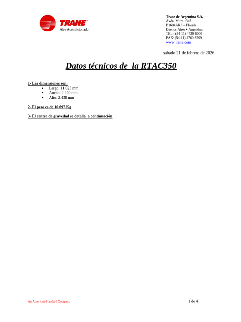 Dato Técnicos de RTAC350 | PDF