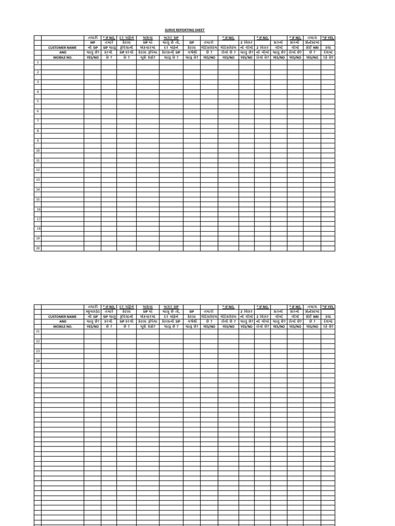 Surve Reporting Form | PDF