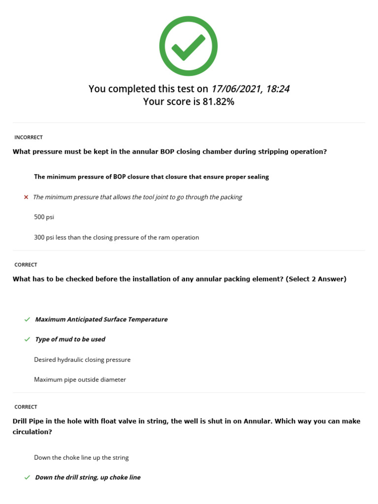 Well Control Assignments BOP - Annular Preventers | PDF | Casing ...