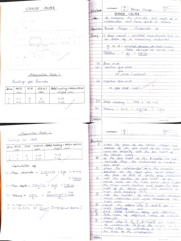 Physics Expts 1 To 5 and Activity 1 Batch 2 | PDF | Length